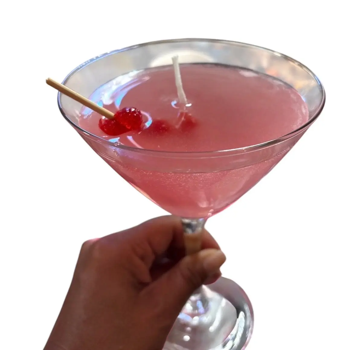 Blush Berry Martini Candle – Raspberry Cocktail Candle – Jelly Wax Candle – Custom Scent Candle – Luxury Hand-Poured Gel Candle Gift