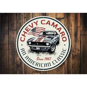 Chevy Camaro Sign, American Classic Camaro, Classic Camaro, Vintage Camaro Sign, Metal Camaro Sign, Vintage Garage, Camaro Sign - Metal Sign
