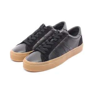 Pre-owned MONCLER Suede Small Leather Goods MONACO2 Leather Sneakers