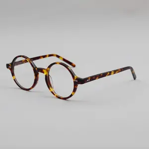 Acetate Eyeglasses Frames Retro Reading Glasses Round Tortoise Fashion Men Women