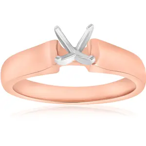 14K Rose Gold Solitaire Ring Engagement Setting Mounting Solitaire