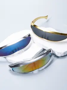 Unisex Future Technology Style Sunglasses, Trendy Casual Flat Top Frame Sunglasses for Everyday Use, Fashion Accessories for Outdoor Activities