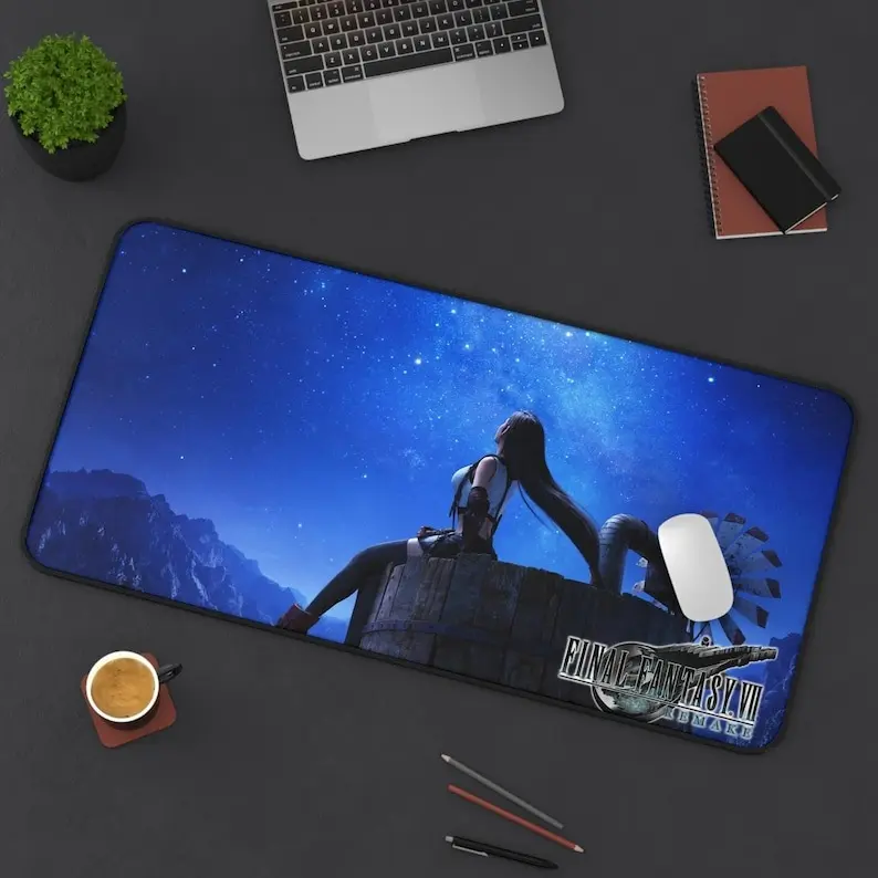 FF7 Tifa Stars at Night Game Desk Mat, Playmat, Gaming Mouse Pad