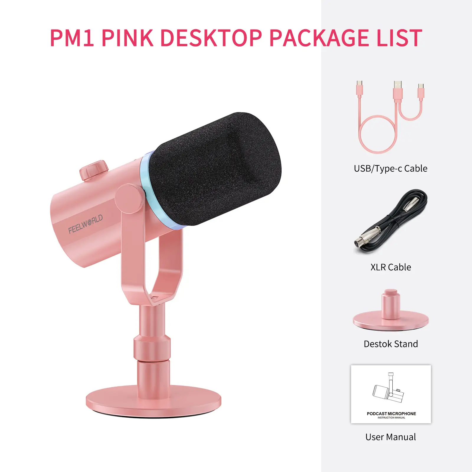 PM1-XS with Desktop Stand (Pink)