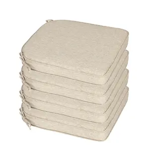 Aoodor Outdoor Dining Chair Cushions Set of 4, Waterproof Patio Furniture Seat Cushions, Outdoor Chair Pads with Ties, 20 x 19 inch,