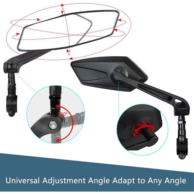 2pcs Bicycle Rearview Mirror High Definition Glass Anti-Scratch Wide Angle Side Mirror 360° Adjustable Bike Mirrors for Bicycle Mountain Bike Road Bike - Outdoor Cycling Safety Accessories