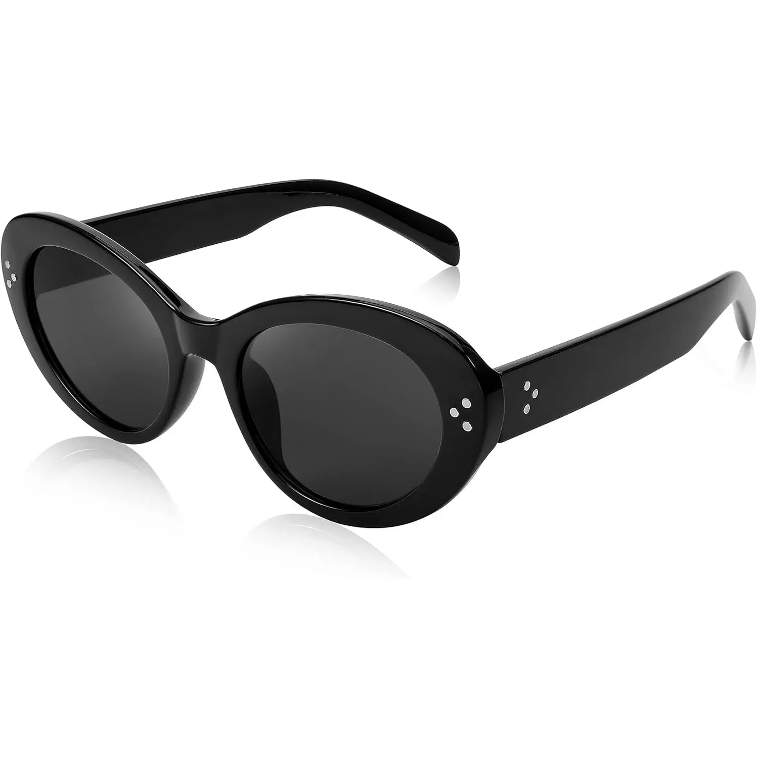 EyeconicFinds  Y2k Oval Sunglasses Womens Thick Bold Retro Clout Goggles Round Cateye Shades B2313