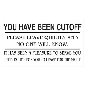 BC01 You Have Been Cutoff Bartender Business Card Pack of 50 cards