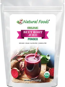Z Natural Foods - Organic Beet Root Juice Powder - Natural Source of Nitric Oxide for Better Circulation and Energy Levels Supplement Drink Mix Ethically Sourced Vitamins