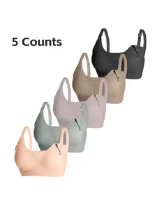 5-Piece Jelly Comfort Nursing Bra Set, Ultra-Soft Pregnancy & Breastfeeding Bras, Wireless Support, Ideal for Expecting Mothers
