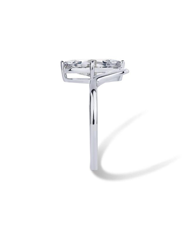 PAVOI 14K Gold Plated Marquise Cubic Zirconia Engagement Ring for Women - Trendy Solitaire Promise Jewelry - Fake Wedding Ring