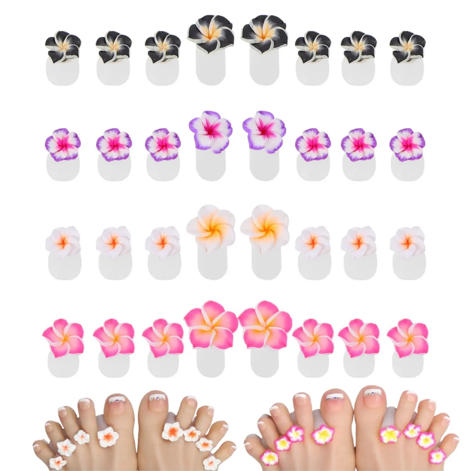 32PCS Silicone Toe Separators - Soft, Flexible, and Unscented Pedicure Toe Spacers for Nail Art, Home Manicure Tools, and Foot Care - Easy to Clean and Reusable Foot Stretchers for Comfortable Toe Alignment 4 styles (8PC of each style)  Cutics Polish