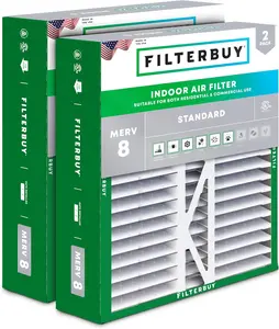 Filterbuy 16x22x5 Air Filter (2-Pack), Pleated MERV 8 Dust Defense HVAC AC Furnace Air Filters for Amana, Coleman, Goodman, York, and More