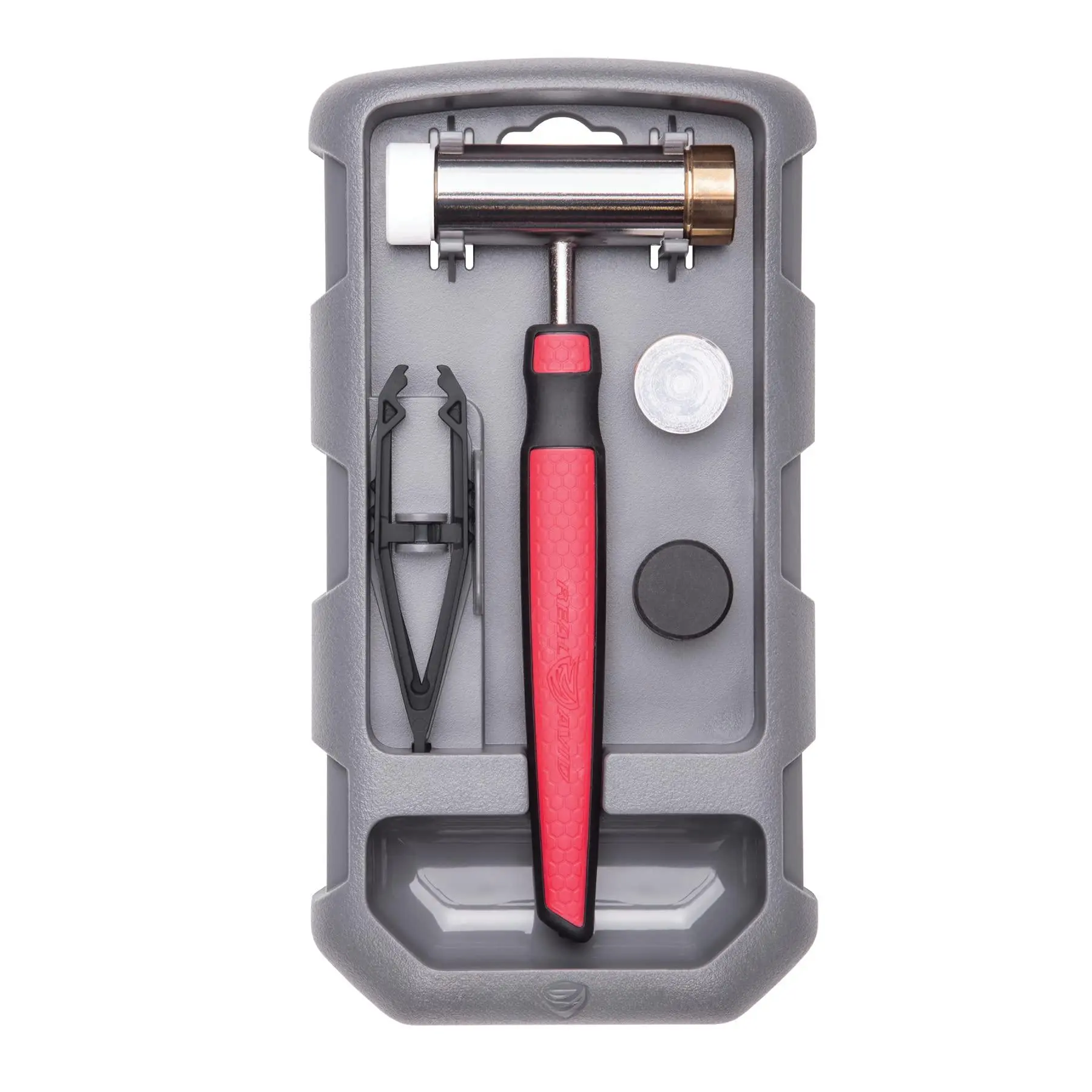 Hammer Set With Pin Alignment Tool For Gunsmithing  4 In 1 Includes Head Tips Brass Nylon Steel Rubber Driving Heads & Molded Carry Case