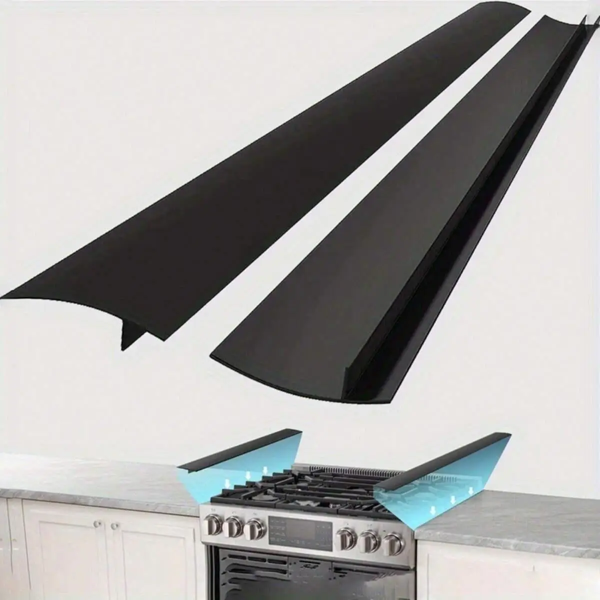 Silicone Gas Stove Gaps Cover, 2 Counts Heat Resistant Kitchen Counter Gaps Filler, Easy To Clean Gas Stove Gaps Cover for Stove and Counter Protector