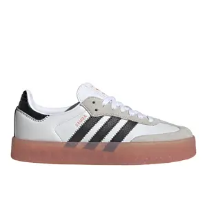 adidas Womens Sambae Lace Up Sneakers Shoes Casual - White