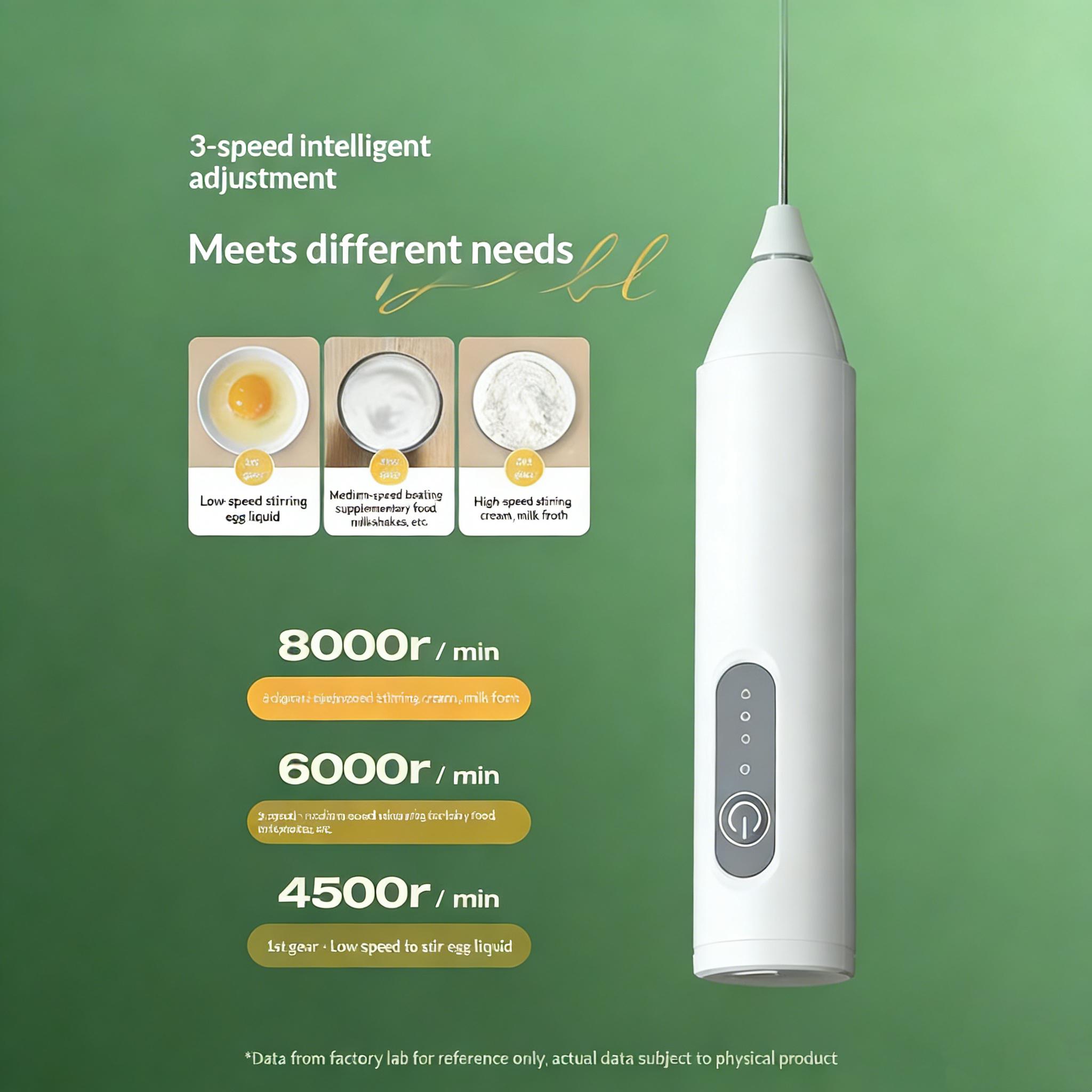 Rechargeable Coffee Frother, Handheld Milk Frother, Rechargeable Electric Blender Coffee Frother, Whisk Drink Mixer, Mini Foamer for Lattes, Cappuccino, Matcha, Hot Chocolate