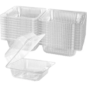 250 Clear Hinged Takeout Containers (5.3" x 4.7") – Perfect for Desserts, Snacks, Cake Slices, Cookies & Salads. Durable & Convenient