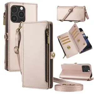 Multi-Card Slot Backpack Wallet Case Phone Pouch for Apple iPhone 17 Pro Max/16/15/14/13/12/11 Pro Max, Durable Protective Cover
