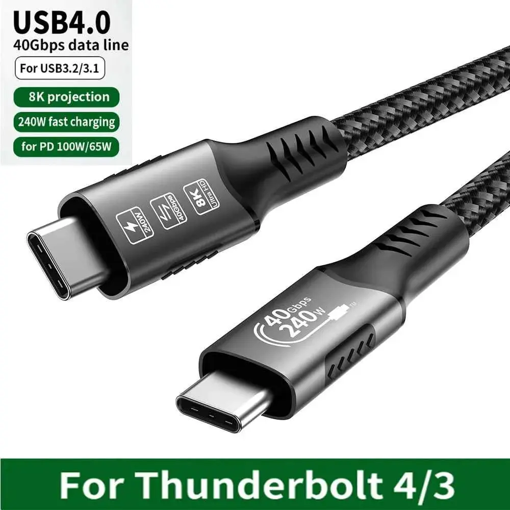 *USB4 Thunderbolt 4 USB-C Cable 240W 40Gbps 8K