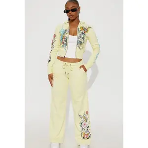 Ed Hardy Enchanted Butterfly Wide Leg Pant - Butter Yellow C