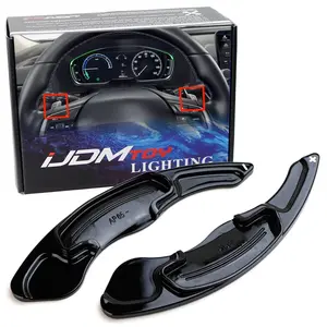 iJDMTOY Gloss Black Finish Larger Paddle Shifter Extensions For Honda Accord Civic Insight CR-V, For Acura TL