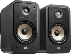 Polk Signature Elite ES20 Bookshelf Speaker - Hi-Res Audio Certified, Dolby Atmos & DTS:X Compatible, 1" Tweeter & 6.5" Woofer, Power Port Technology for Effortless Bass (Pair, Stunning Black) Crystal Games
