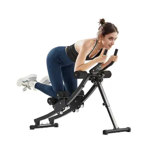 VEVOR AB Workout Machine, Dual-track Ab Workout Equipment at Home Gym, Core Abdominal Trainers for Women, 440 lbs Weight Capacity Strength Training Ab Cruncher, Foldable Adjustable Fitness Exerciser