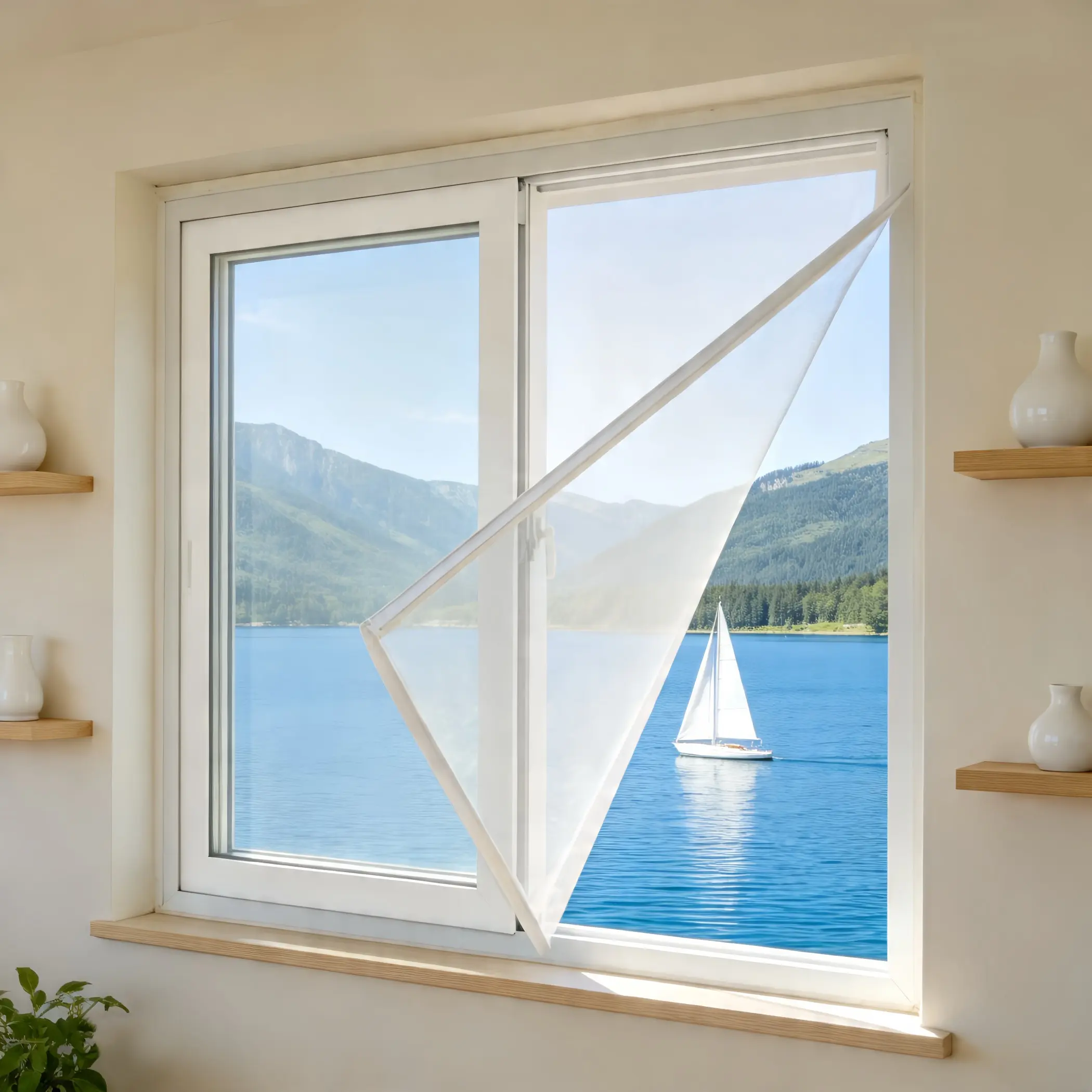 Super Breathable Mosquito Net Curtain, Insect Proof, Easy Installation, No Drilling Required, Classic Style Window Screen