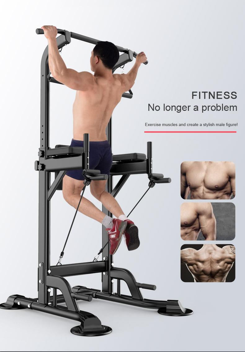 Pull Up Bar Dip Station Power Tower Assistive Trainer Multi-Function Home Gym Strength Training Fitness Equipment 450LBS