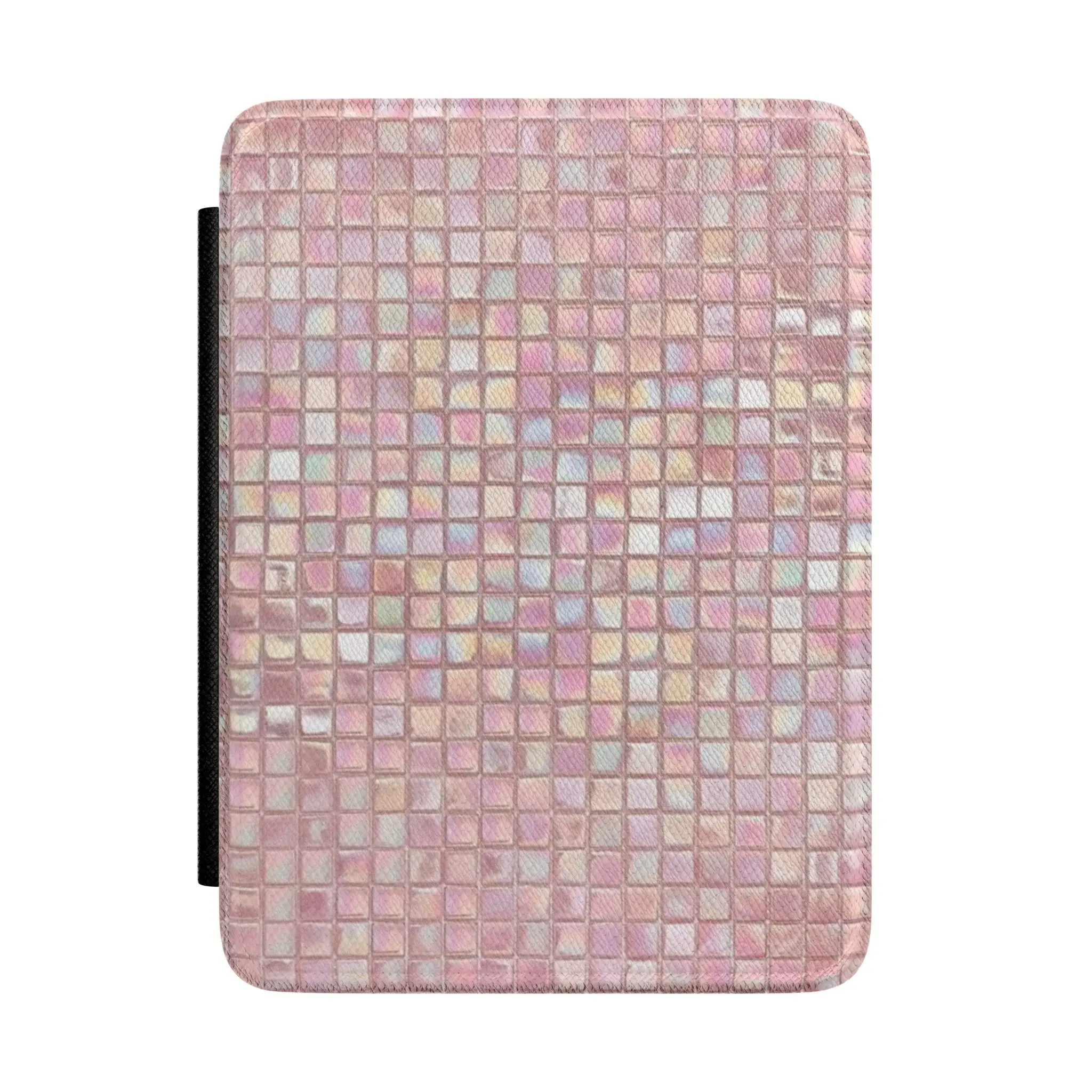 Pink Disco Ball Kindle Case, Aesthetic Glitter Grid Tile Folio Protective Cover