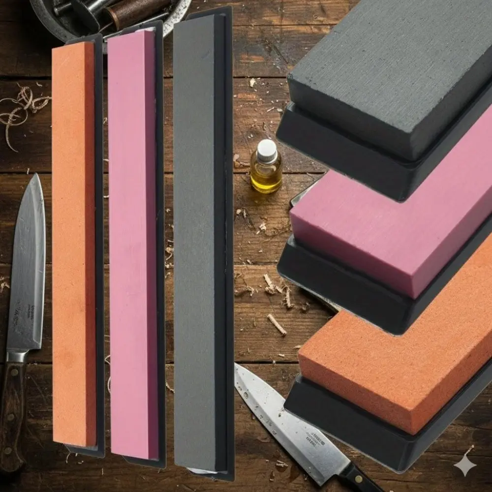Professional Knife Sharpening Stone Set, 5000/3000/1000 Grit Whetstone Kit with 150x20x5mm Water Stone. 3-Piece Home Kitchen Sharpener for Precision Sharpening, Easy Maintenance, Durable Tool for Razor Edge