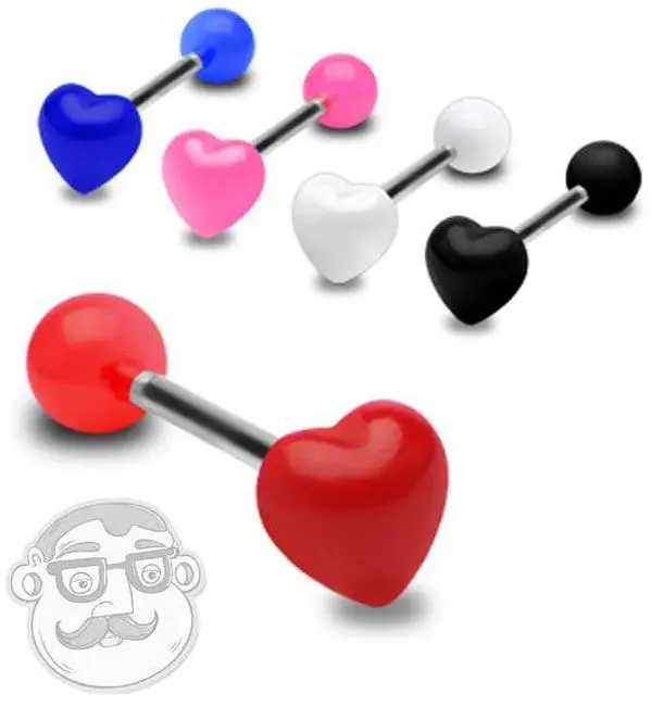 Heart Tongue Ring