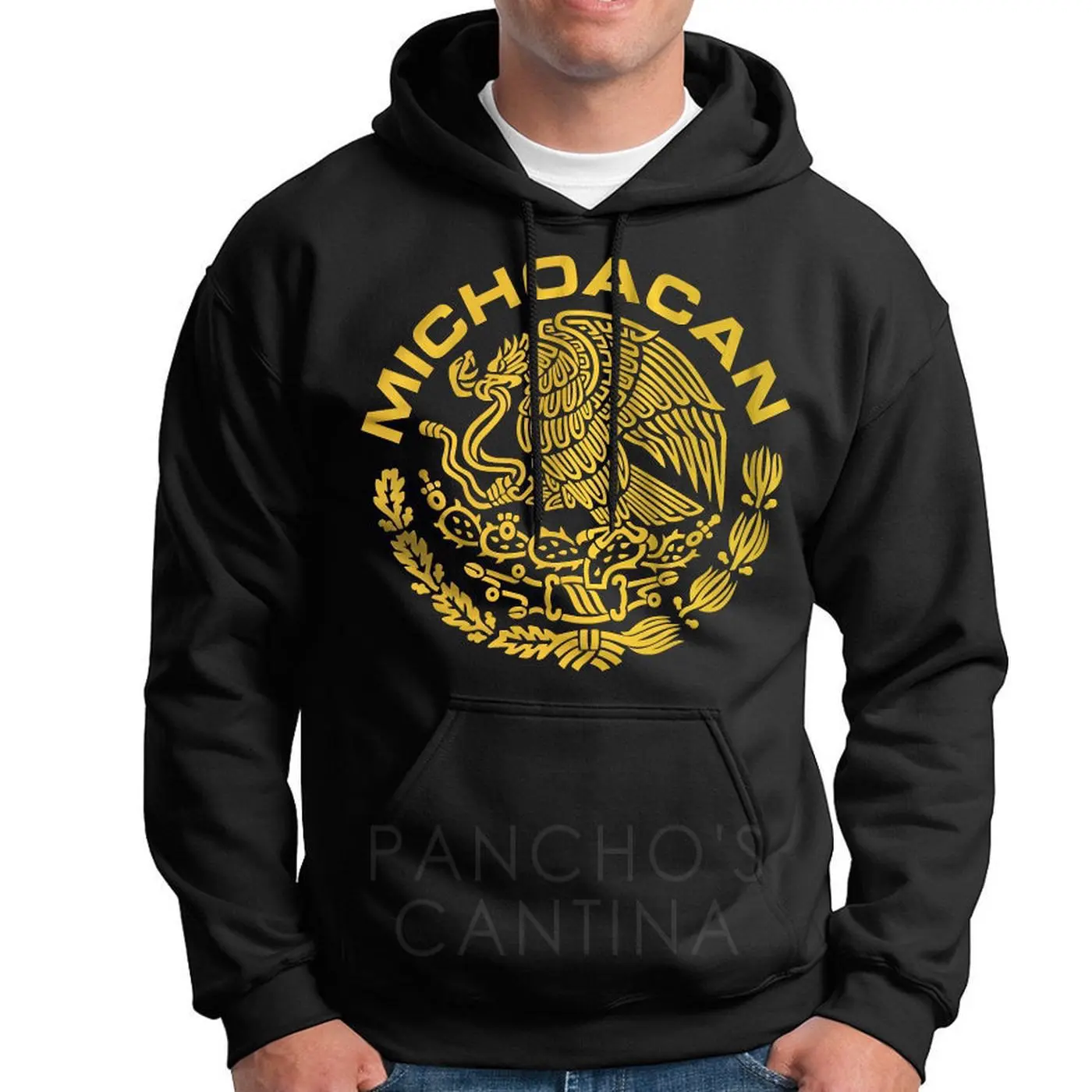 Michoacan Hoodie Golden Mexican Eagle Black Michoacan Sweatshirt Mexico State Aguacateros De