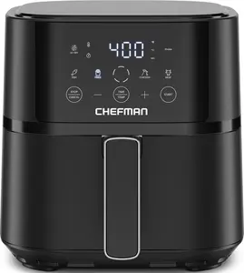 Chefman Air Fryer – 4 QT Compact Airfryer for Quick & Easy Meals in Minutes, Features Hi-Fry Technology for Extra Crisp, Touchscreen Controls with 4 Presets, Nonstick & Dishwasher Safe Basket - Black