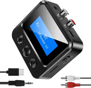 Receiver for Old Stereo, 3.5mm AUX  Audio Adapter for Stereo Receiver Wired Speakers  Theater Amplifier, with RCA L/R 3.5mm Jack Low Latency for Music Streaming, TF Card Play