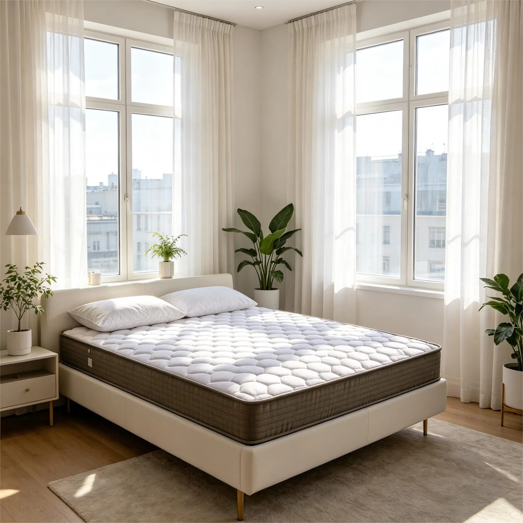 Twin Size Mattress, 6 Inch Foam and Spring Hybrid Mattress in a Box, Medium Firm Twin Size Mattress with Pocket Coil, Breathable Fabric & Pressure Relief, CertiPUR-US Certified, White (Twin+Spring Hybrid)