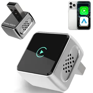 2026 Wireless CarPlay for iPhone, 2-in-1 Plug and Play Converts Wired to Wireless CarPlay Android Auto, Fast Auto-Connect, Zero Latency, Car Play for iPhone Silver