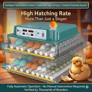 Incubators for Hatching 16-120 Eggs with Automatic Egg Turning Humidity Monitor Temperature Control 5 Modes Dual Power Supply for All Egg Sizes