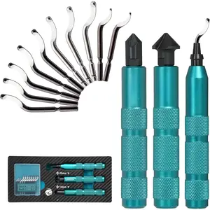 Deburring Tool, Countersink Hand Reamers, with 10 HSS , 360  Swivel Hand Debur Tool for Metal, , PVC, Copper, Plastic,  Printing, , Deburring & Chamfering Reamer Tool