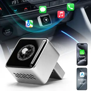 B13 2-in-1 Wireless CarPlay & Android Auto Adapter, USB Plug-and-Play Dongle for Factory Wired CarPlay Cars, 5.2 Bluetooth & 5G WiFi Dual Band, Auto Connect 2 Phones, Black/Silver