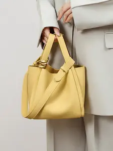 Women's Genuine Leather Solid Color Shoulder Bag, Fashionable Shoulder Bag, Cowhide Minimalist Shoulder Clutch, Birthday Gifts, Valentine's Day Gifts