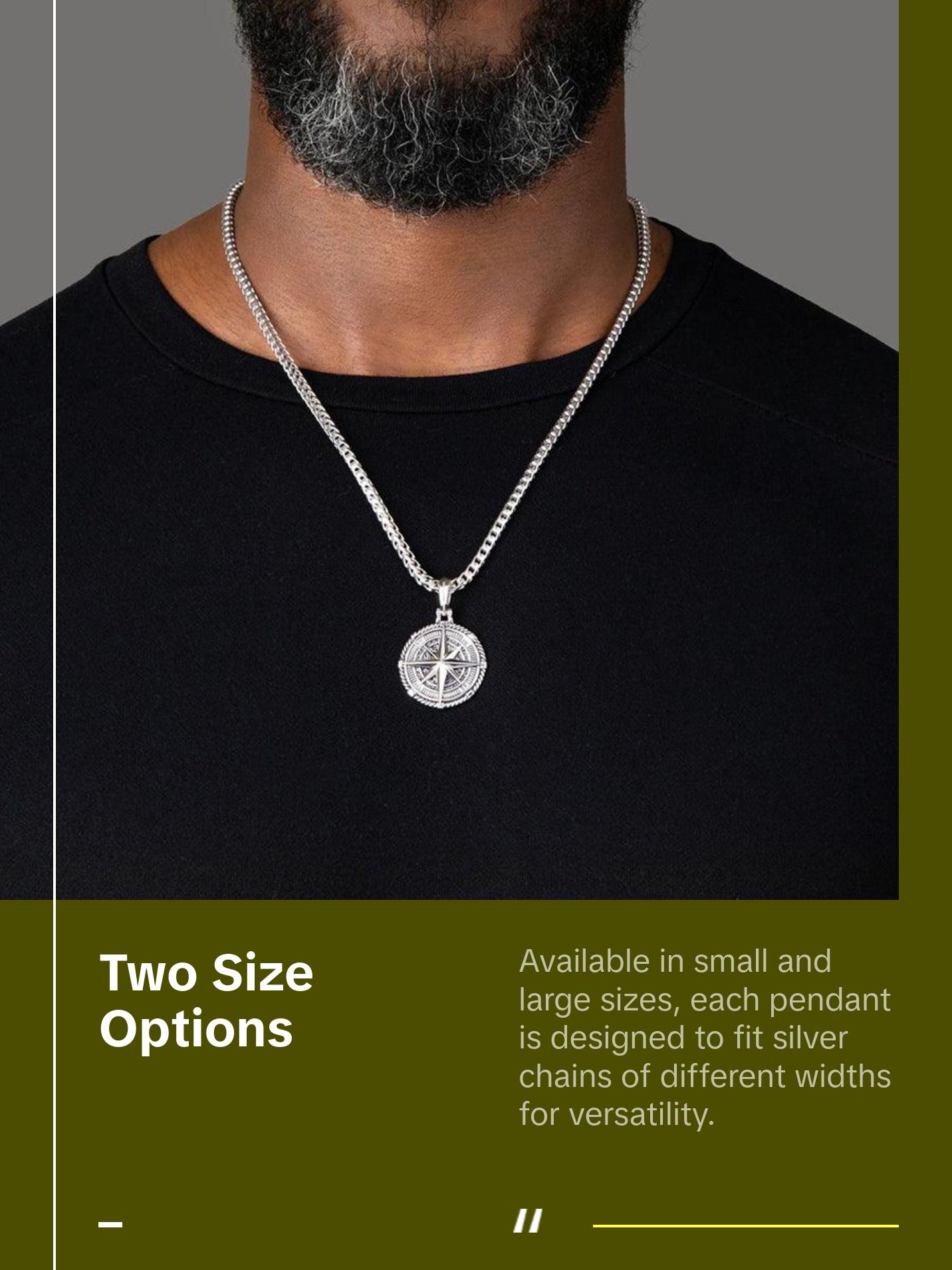 Voyager, Silver Compass Pendant