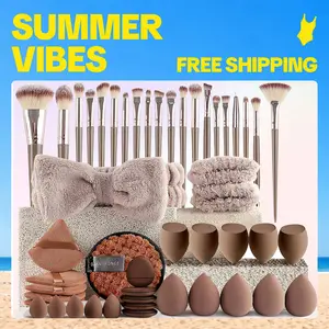 49pcs Makeup Brushes Kit, Multi-functional Makeup Tool Set with Makeup Brush Foundation Brush Make up Brushes Set (Champagne)