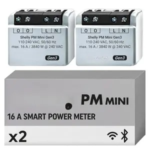 PM Mini Gen3 | WiFi  Power Meter 1  16 A |  Automation |  Gateway | Compatible with Alexa &   | iOS Android App | No Hub Required |  Schedules (2 Pack)