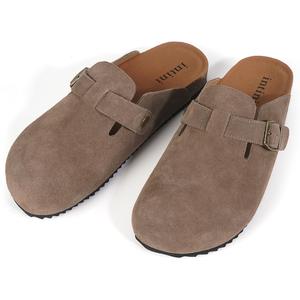 Intini Men's Women's Potato Shoes, Women's & Men's Suede Clogs, Adjustable Buckle, Cork Footbed, Arch Support, Faux Fur Lining, Mens Leather Mules, Cork Footbed Sandals, Breathable Lightweight Clogs, Walking Shoes, Casual Shoes Clogs, Black Footwear