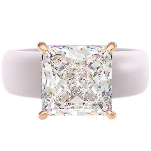 Silicone Ring for Women - 8×8 mm Princess Cut CZ | Patented Design - GlowStone Collection Statement Rings