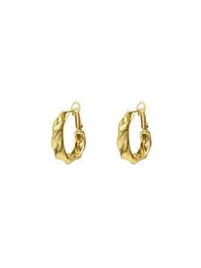 Twisted Gold Hoop Earrings