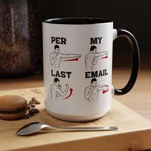 Funny 'Per My Last Email' Mug: Sarcastic Boxing Novelty Cup