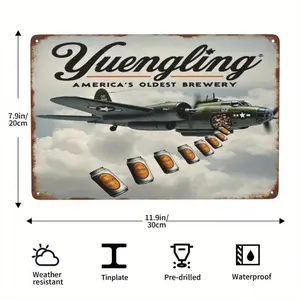 Vintage Yuengling Tin Metal Sign - America's Oldest Brewery Retro Wall Decor 8x12 Inch for Home Bar, Man Cave, Garage, Cafe - Rustic